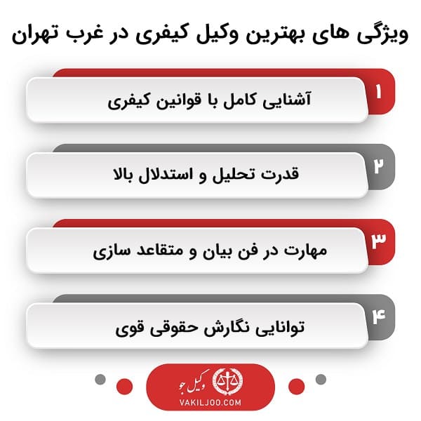 بهترین وکیل کیفری در غرب تهران