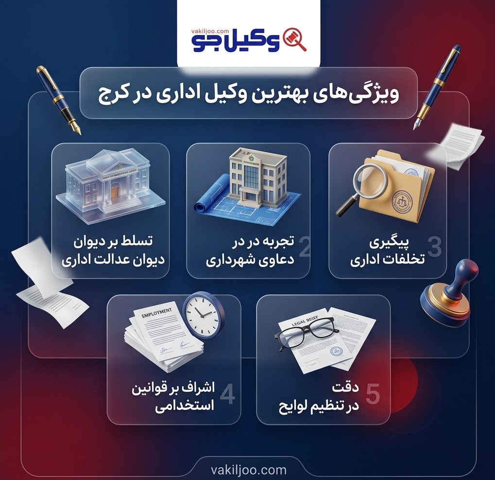 تخصص و مهارتهای بهترین وکیل اداری در کرج