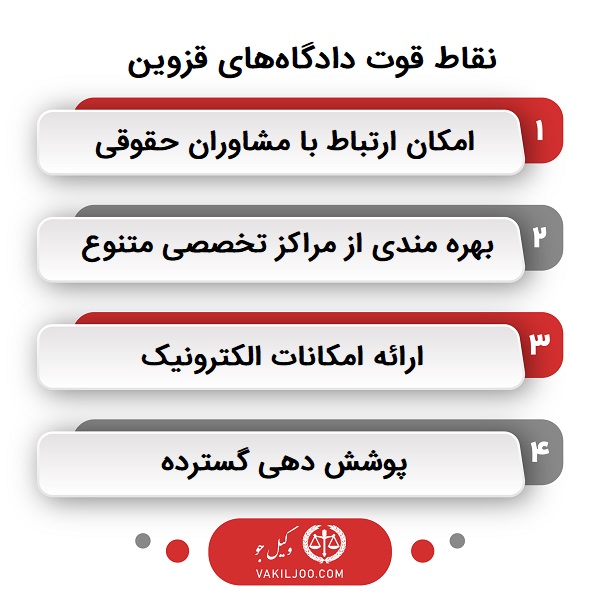 نقاط قوت دادگاه های قزوین 