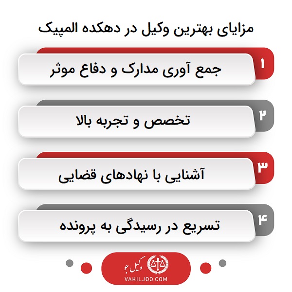 مزایای انتخاب بهترین وکیل در دهکده المپیک