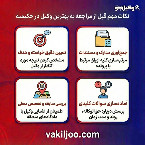 بررسی معیارهای مهم در انتخاب بهترین وکلا در حکیمیه