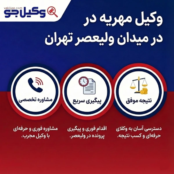 خدمات و مسئولیتهای بهترین وکیل مهریه میدان ولیعصر تهران