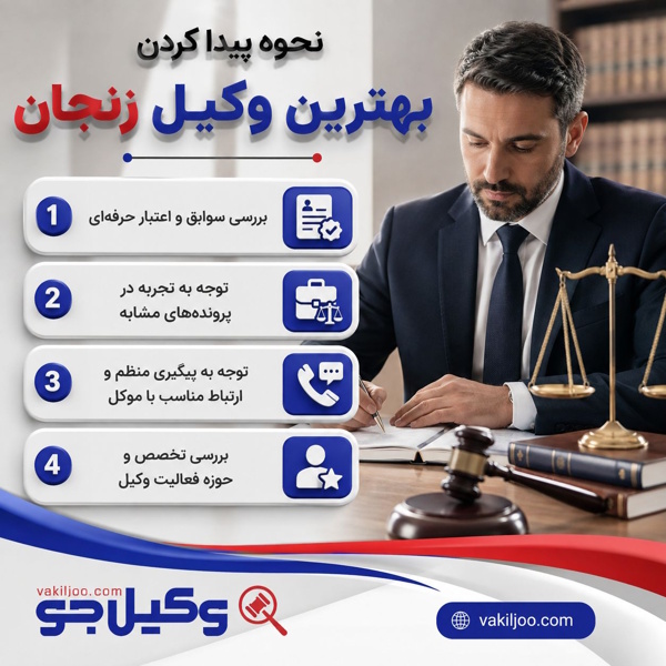 نحوه پیدا کردن بهترین وکیل زنجان